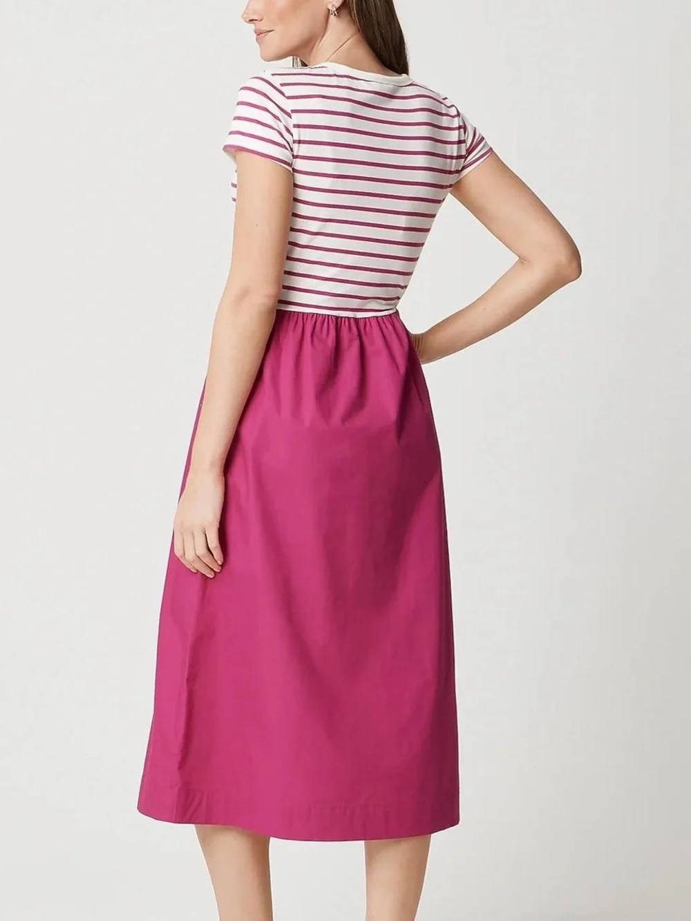 J. Crew Bright Fuchsia Tie-Waist Midi Skirt